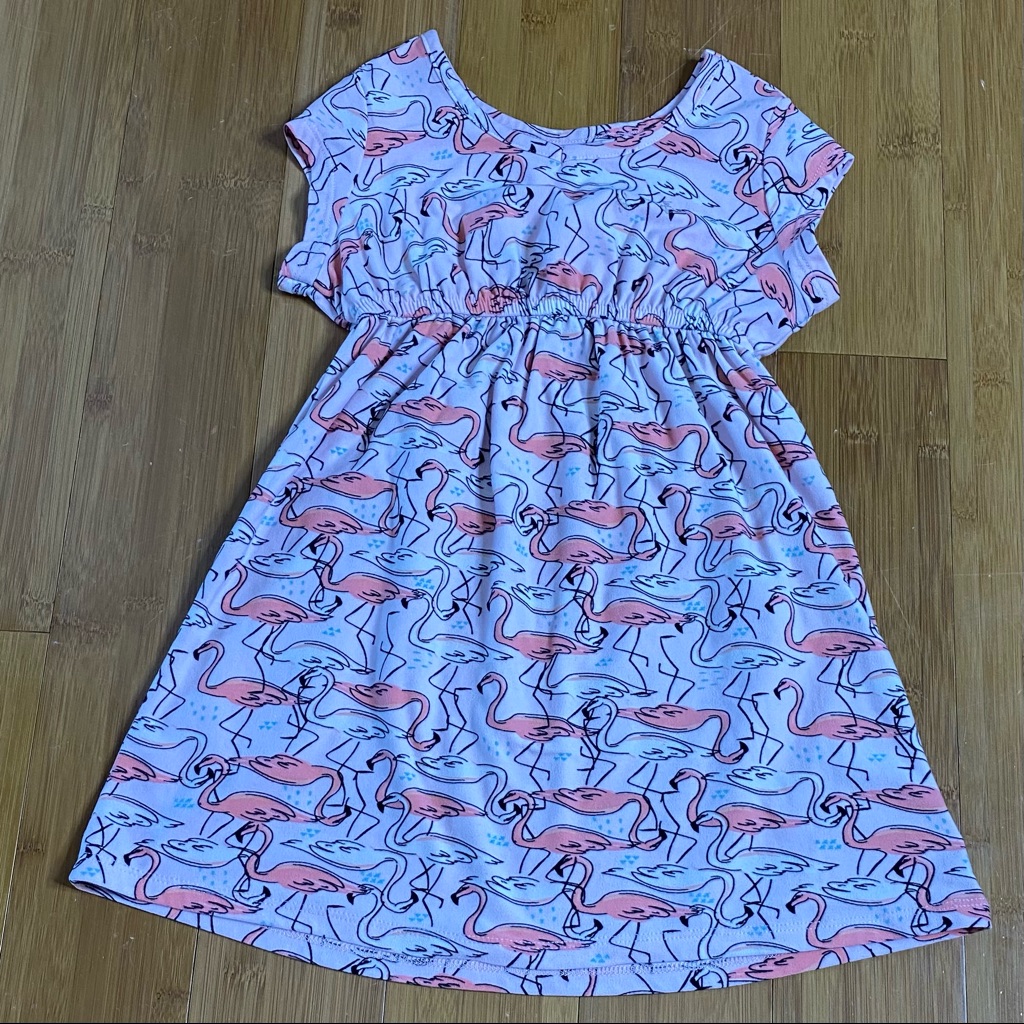 Jessica Simpson Flamingo Print Dress Pink 4t